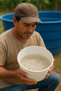 larvas de camarão