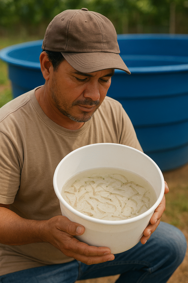 larvas de camarão